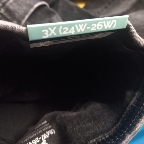 Terra & Sky Black Jeggings Black Acid Wash High Weight Skinny - Picture 16 of 16